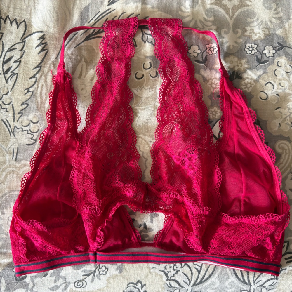 Free People Intimately Lace Bralette - Red